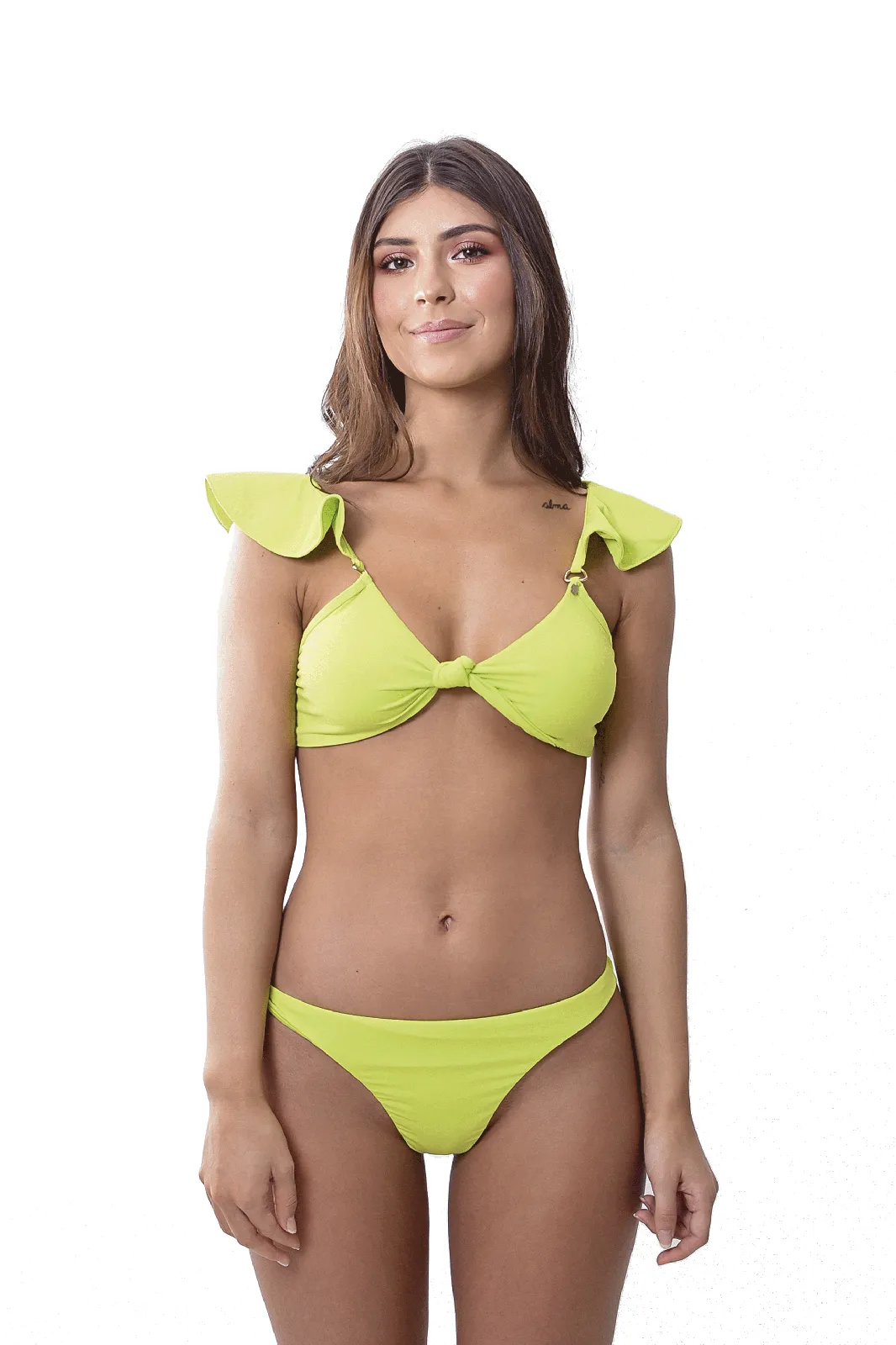 2 ruffles bikini top Lemon Green