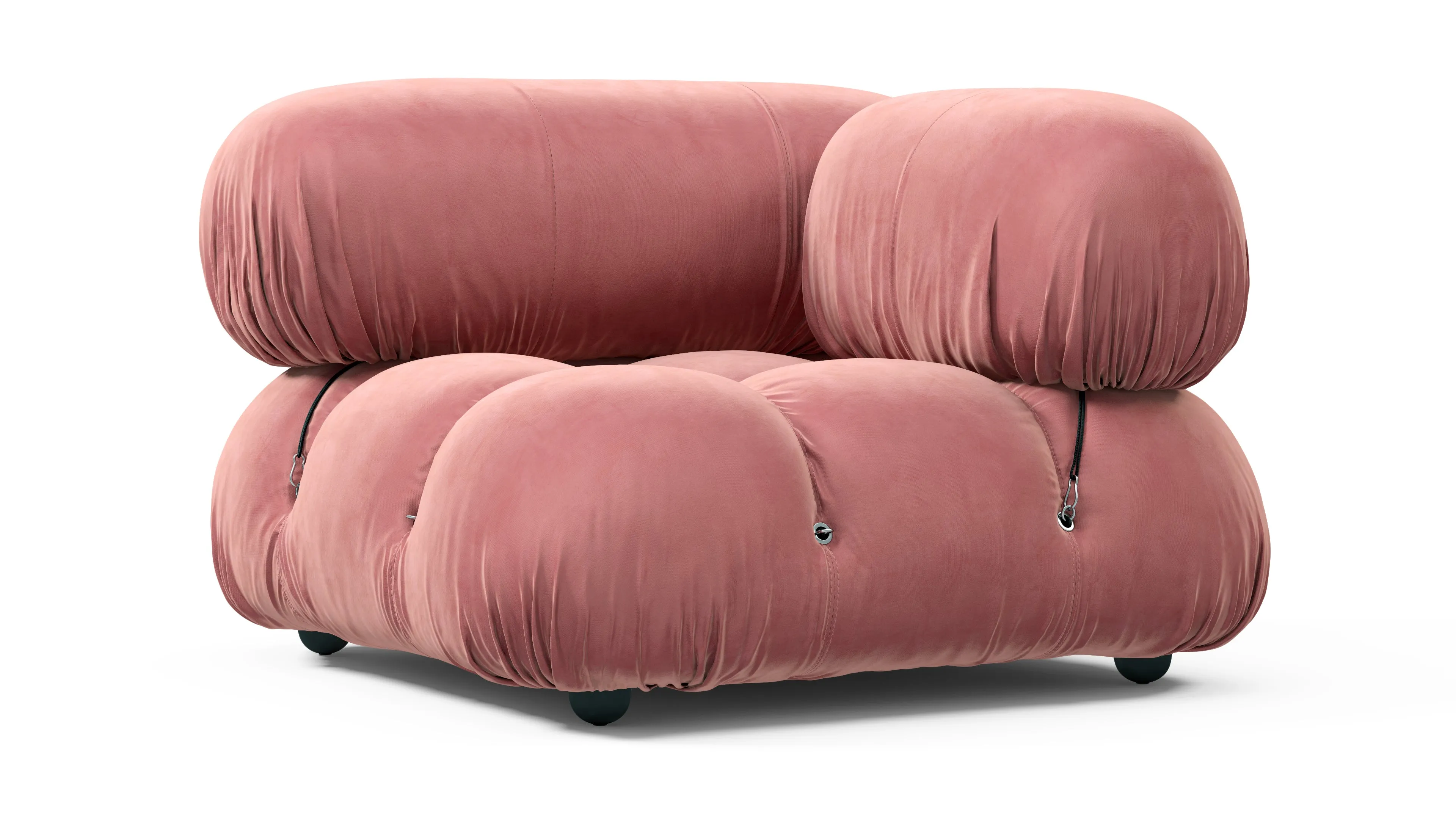Belia - Belia Module, Right Corner, Blush Pink Velvet