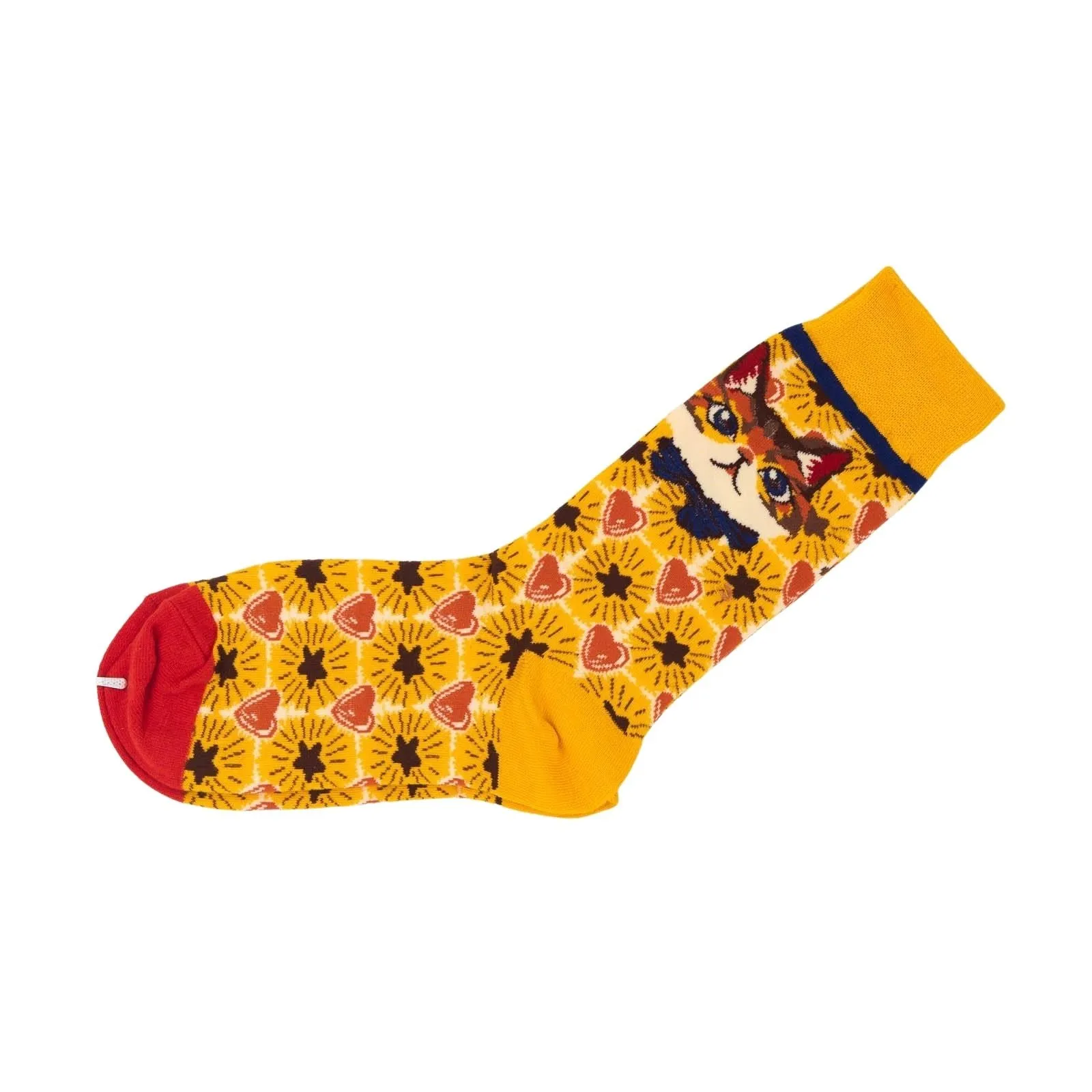 Colourful 4 Pairs Cat Face Novelty Socks – Fun and Quirky Animal Print Crew Socks for Women